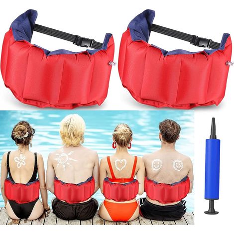 Ceinture de Natation Gonflable Aide Sports Nautiques Réglable et pour Adultes Enfants 2Pcs (1/5)