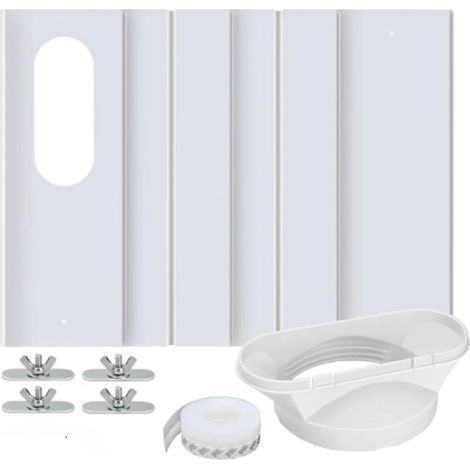 Kit d'évacuation pour fenêtre de climatiseur portable – Panneau d'étanchéité réglable pour fenêtre – Kit de déflecteur pour fenêtres coulissantes (1/5)