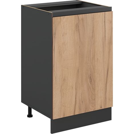 Mobiletto base cucina R-Line, Rovere dorato/Antracite, 50 cm senza piano di lavoro, Vicco (1/5)