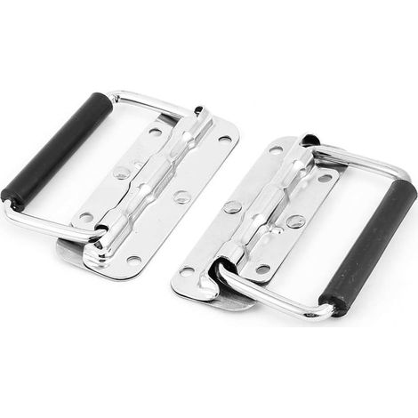 Lot de 2 poignées encastrées à ressort, petites poignées en acier inoxydable 110 x 41 mm, poignées de porte métalliques à ressort pour coffre