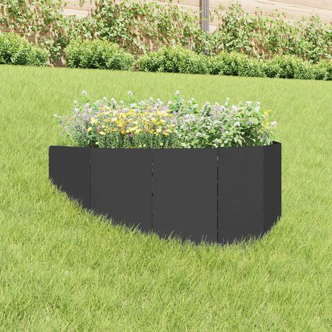 vidaXL Bordure de Pelouse 100 x 45 cm Acier Noir (1/5)