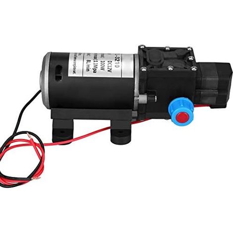 High Pressure Automatic Water Pump, Diaphragm Pump DC 12V 8L/min Diaphragm Water Pump Electric Self-Priming Pump for Camper Van Caravan Boat Washing Garden Watering (1/5)