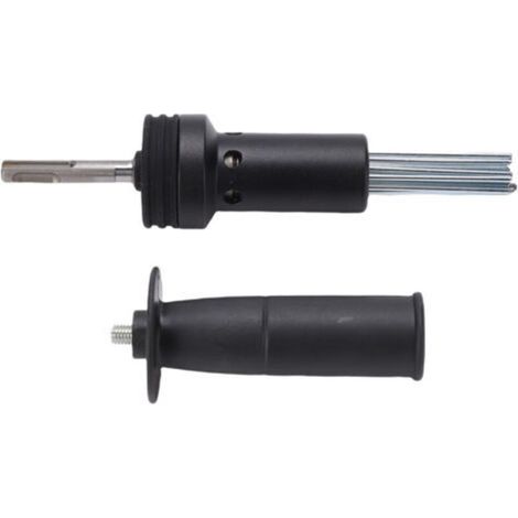 Accessoire de détartrage à aiguilles pour marteau électrique, tige ronde, adaptateur 2 fosses et 2 fentes, construction en acier allié, éliminateur de peinture, de rouille, de saleté et de poussière d (1/5)