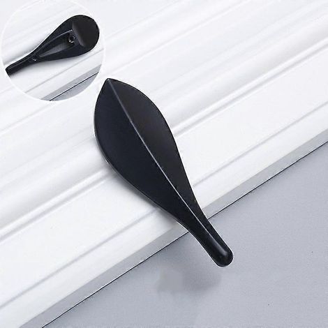 Poignée de porte de meuble de salle de bain en forme de feuille de nèfle, poignée créative pour tiroir, armoire ou meuble de rangement, couleur noire. (1/2)