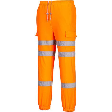 Pantalones deportivos de alta visibilidad de cintura elástica naranja flúor Three Band RT48 XXL Naranja