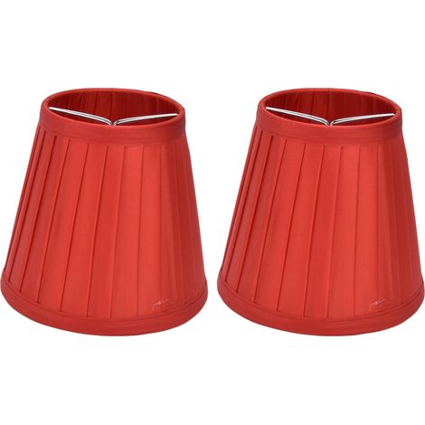 Lot de 2 petits abat-jour doubles à pince pour ampoule, en tissu confortable, pour lampe de table, lustre ou applique murale (PX31). (1/5)