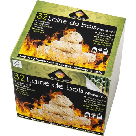 Allume Feu 32 Laine De Bois 100% Végétal