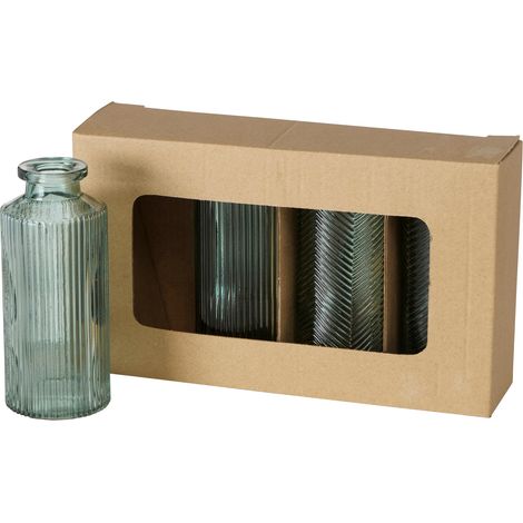 Boltze Vase Panja Gefäß in Grün 4-teilig aus lackiertem Glas 2005929 (1/5)