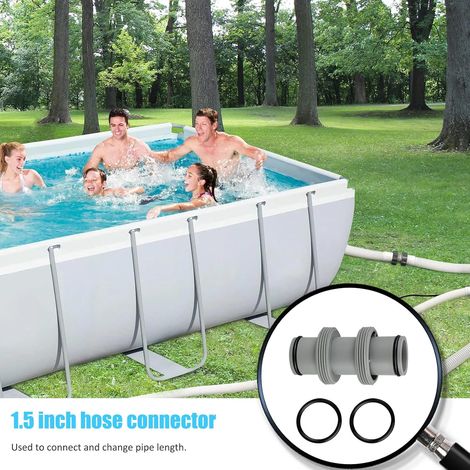 Raccord Tuyau Piscine 38mm,Raccord Pompe Piscine,Connecteur de Tuyau de Piscine pour Tuyau de Ø 38 mm, Adaptateur de Tuyau de Piscine pour Intex Coleman(2 PCS) (1/4)