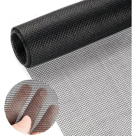 Window Mosquito Net, 120 x 250 cm Adjustable Mosquito Net, Roller Mosquito Net, Anti-Scratch Mosquito Net, Fiberglass Mosquito Net for Windows and Doors Anti-Insects (Black) (1/5)