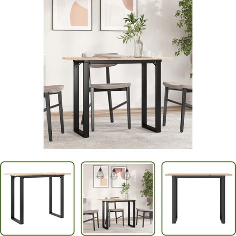 Bois de pin - Table à manger cadre en O 100x50x75 cm bois de pin massif acier (1/5)