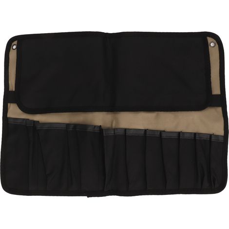 Pochette à outils en rouleau pour moto, grande capacité, épaisse, Portable, multi-poches, sac à suspendre, kaki (1/5)