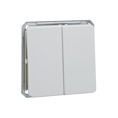 ELSO DOUBLE INTERRUPTEUR AVEC INTERRUPTEUR À BASCULE BORNE FASHION, BLANC PUR, 201664