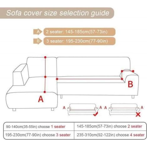 Housse de canapé - - 3 + 2 places - Polyester - Lavable - Vin rouge (1/3)