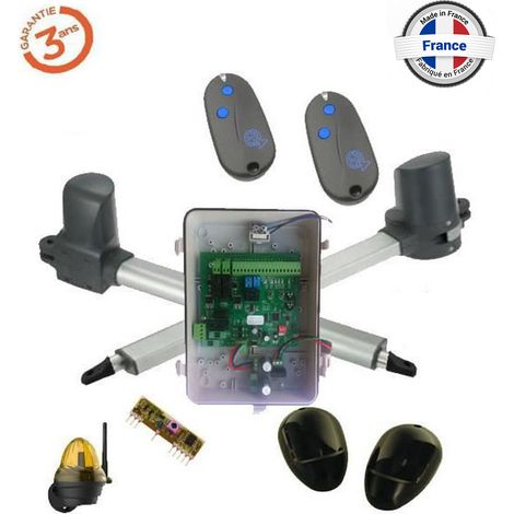 Kit de motorisation à 2 battants, double vantaux EA B370 - 2 vérins télescopiques pour portail battant 5m x 500kg Max (1/5)