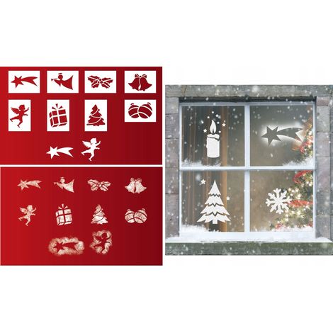 PP80 Kunstschnee-Schablonen, 10 Stück, Weihnachten (1/4)