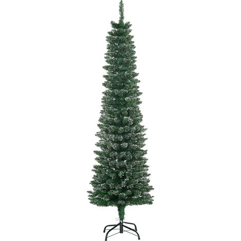 HOMCOM 5.5FT/6FT/7.5FT Artificial Snow Dipped Christmas Tree Home Indoor Decoration Green 5.5FT (1/5)