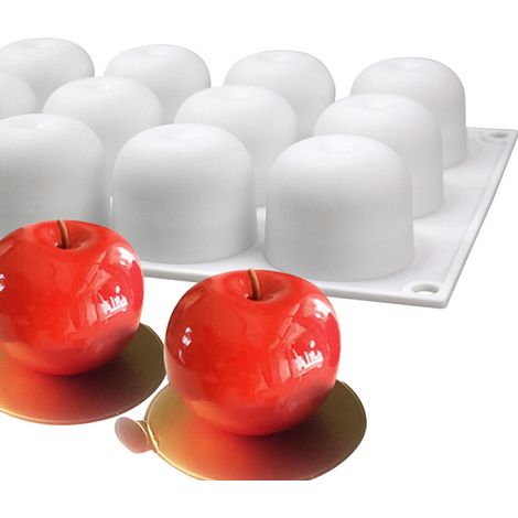 3D-Apfelmousse-Kuchenform, 15 Stück, Weiß (Weihnachten/Silvester) (1 Form pro Beutel) (1/5)