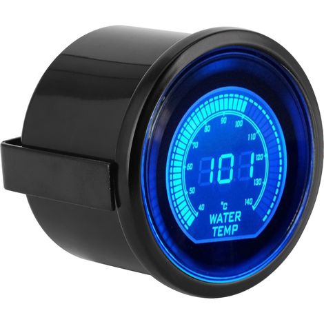Wassertemperaturanzeige mit Sensor für EVO-Serie, 52 mm/2 Zoll, blaue und rote LED-Hintergrundbeleuchtung, universelle Kühlmittelanzeige (1/5)