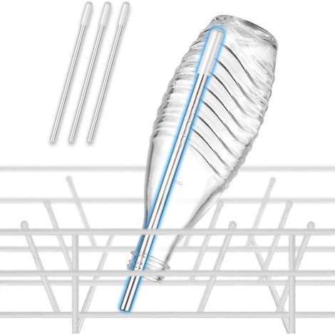 set de 3 porte-bouteilles pour lave-vaisselle panier vaisselle insert lave-vaisselle porte-bouteille avec bouchon silicone allongé, 26,7 cm (1/5)
