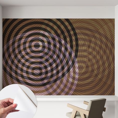Fotomurale adesivo - parete decorativa - decorazione casa - stile moderno parete - Cerchi ipnotici 152x104 cm (1/5)