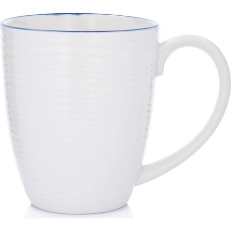 Tazza gigante in porcellana da 700 ml, bianca e blu navy, per il tè, Krog Duka (1/5)