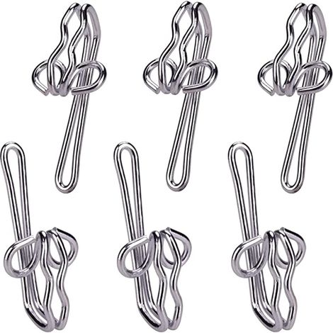 APEX Crochets à Rideaux Robustes - 100 pcs - Crochet en Métal Solide pour Rideau - Crochet a Rideau Versatile et Facile à Installer