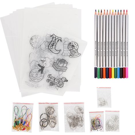 Kit de feuilles thermorétractables DIY 174 pour crayons de couleur, sachet de Noël, lot manuel rétractable. (1/5)