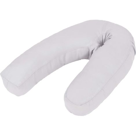 Coussin de grossesse en forme de J 54 x (36-43) cm Gris