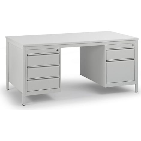 eurokraft basic, Bureau d'atelier gris clair, tiroirs 4 x 140 (1/5)
