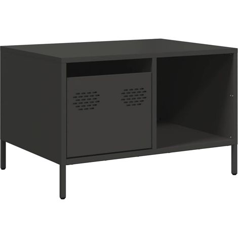 Maison Exclusive - Couchtisch Schwarz 68,5x50x43,5 cm Kaltgewalzt