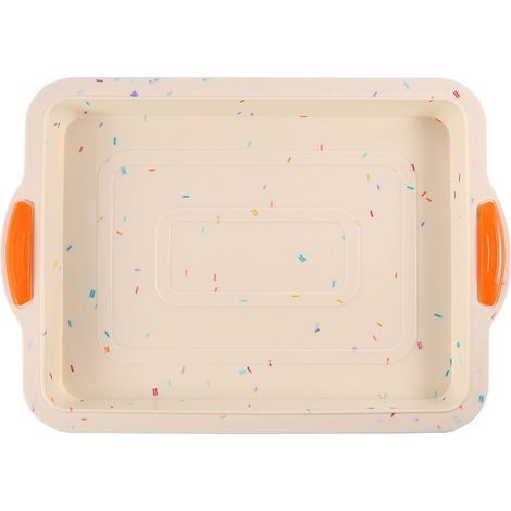 Quadratische Silikon-Kuchenform, antihaftbeschichtet, mit verdicktem Griff, hitzebeständig, farbig (1/5)
