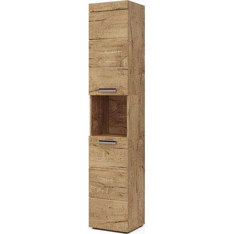 Armario de baño Luna, Roble Wotan, 37 x 190 cm, Vicco (1/5)