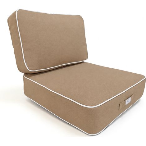 Coussins salon jardin premium déhoussable 50x50cm Moka