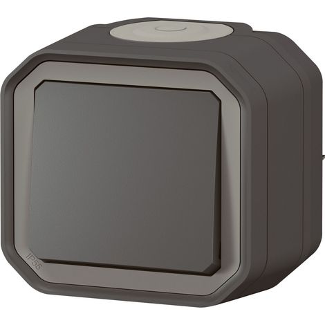 Legrand - Poussoir NO Plexo complet saillie - anthracite