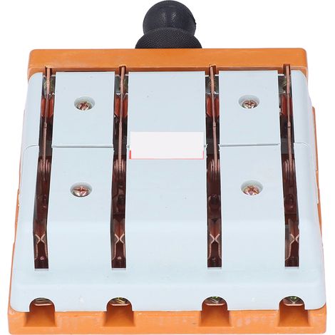 HS11F-100/48 interrupteur sectionneur bipolaire à double direction, couteau anti-erreur, plaque jaune, 100A, 48V (1/5)