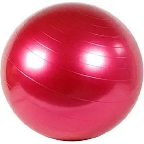Ce ballon de yoga rouge de 65 cm de long est fourni avec une pompe à air. Il peut être utilisé à la maison, au bureau et à la salle de sport.
