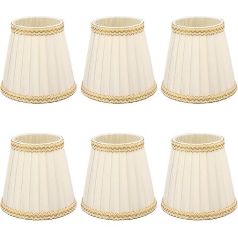 Online Store 6Pcs Petite Abat-Jour Clip Sur Tambour Abat-Jour en Tissu pour Lustre Bougies Ampoules Accessoires d'éclairage (1/4)