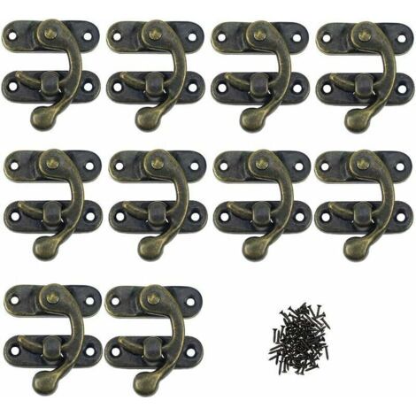 fermeture d'album Scrapbooking 12 Pack Fermoir Loquets de Solide en Métal Charnières des Petits Coffrets en Bois Antique Boucles pour des Boites à Bijoux Fermetures de Esthétiques (1/5)