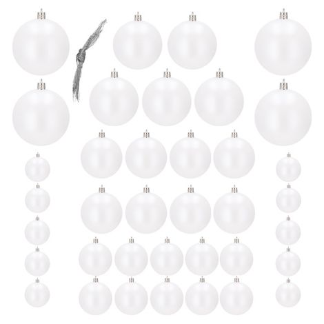 Palline di Natale 37 pezzi. Decorazioni natalizie bianco perlato (1/5)