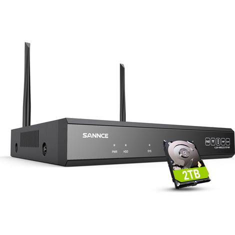 SANNCE 10CH Wireless Video Security System 5MP H.264+ Video for Home Surveillance PoE Network System Dual WiFi Support Alexa - 2TB HDD (1/5)