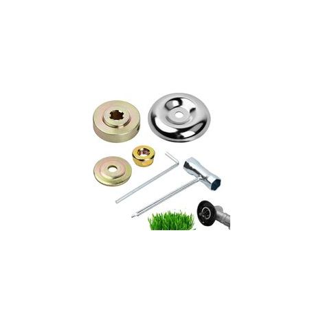 Universelle Kit Fixation écrou Lame Boîte,Tête de Débroussailleuse Universelle Accessoires,6 Morceaux Kit Ecrou Tete Debroussailleuse,Lames de Boîte Vitesse Métal,Pour Tondeuse à Gazon Brosse C