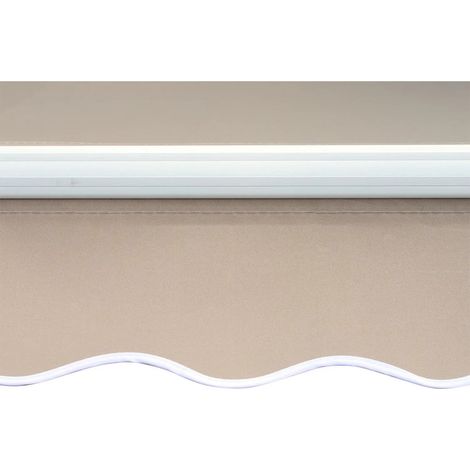 Store banne en aluminium, store banne à bras articulés, store banne de 3 m de large, store banne de balcon, pare-soleil pour balcon, beige (1/3)