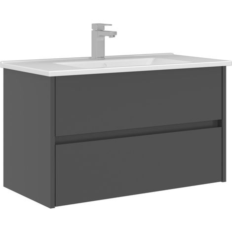Meuble Vasque "Arno 85" - 85 x 45 x 52 cm - Anthracite (1/4)