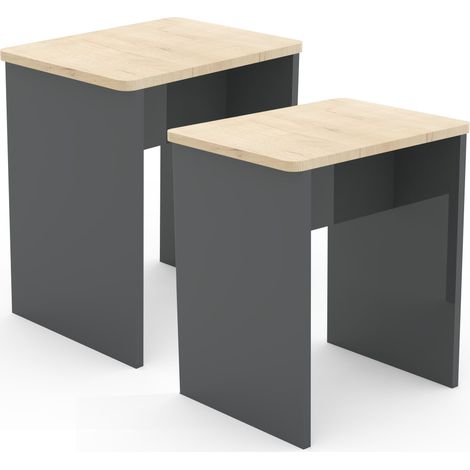 Set di 2 Sedili Sgabello Tavolino Esal 45x40x30 - VCM
