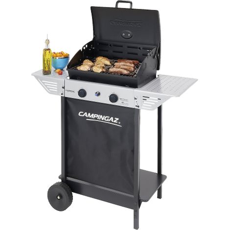 Barbecue en pierre de lave 100L – Acier – Grille d'allumage électrique piezo – Fumoir pour cuisson au charbon