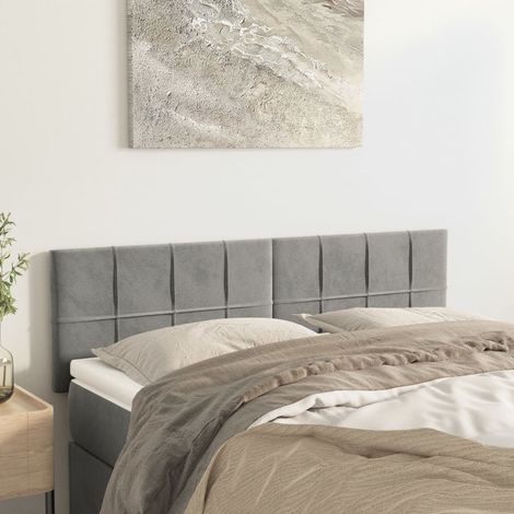 Kopfteile Hellgrau 144x5x78/88 cm Samt