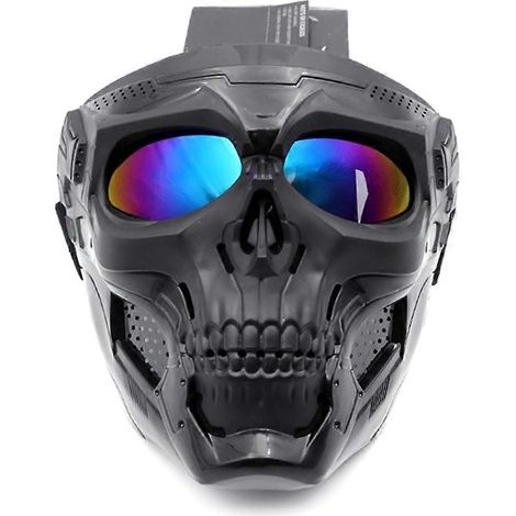 Lunettes de protection noires rembourrées pour quad et moto avec masque facial (1/5)