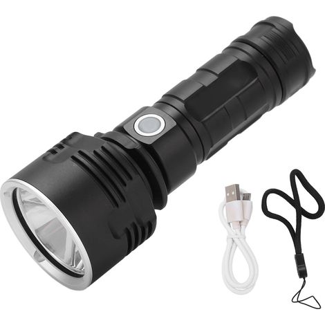 Lampe Torche Puissante USB Rechargeable 3 Modes Etanche Alliage Aluminium pour Randonnée Camping Vélo (1/5)