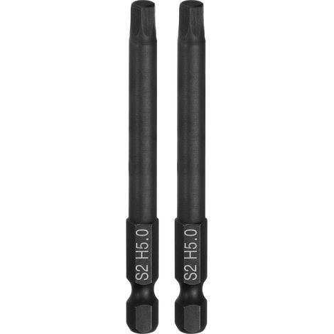2Pcs Tête Hexagonale Plate Foret H5.0 (5mm) Acier S2 Noir (1/5)
